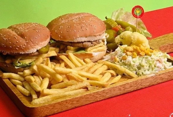 Chicken burger platter